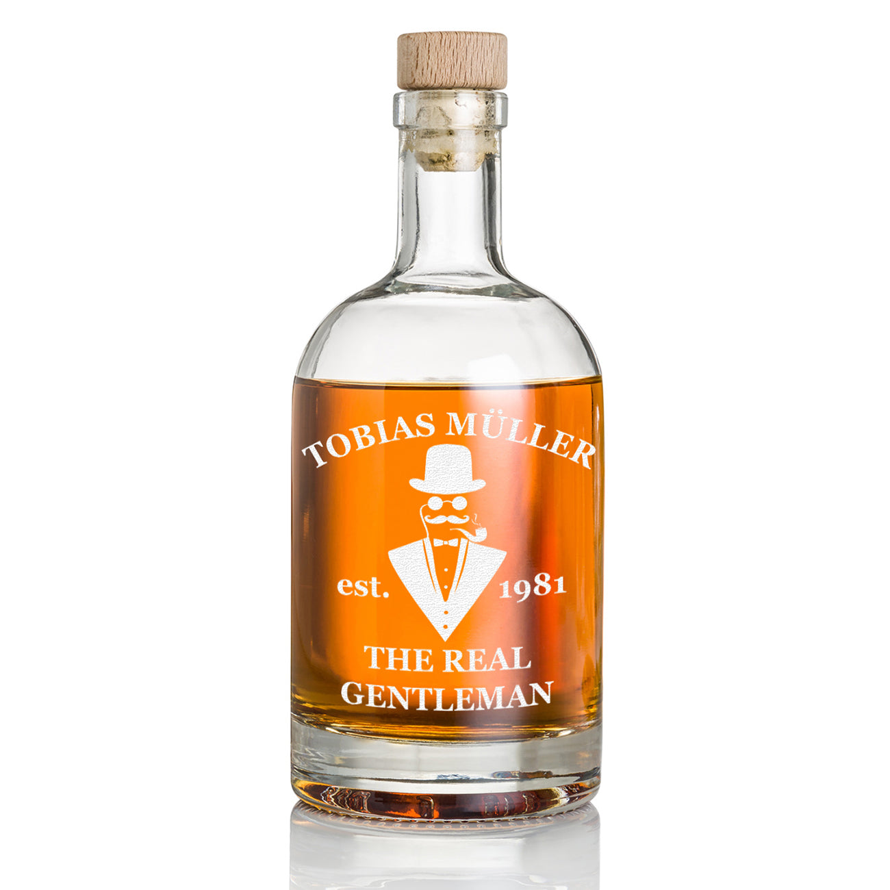 Whisky Karaffe 700 ml mit personalisierter Gravur - Motiv Gentleman