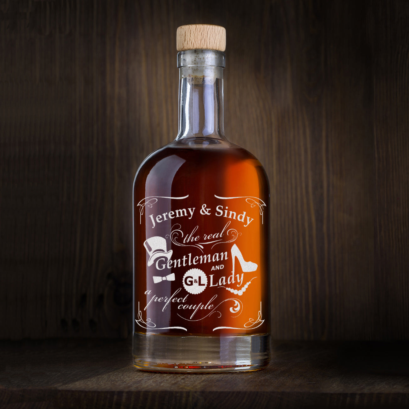 Whisky Dekanter 700 ml mit Gravur als Geschenk für Paare