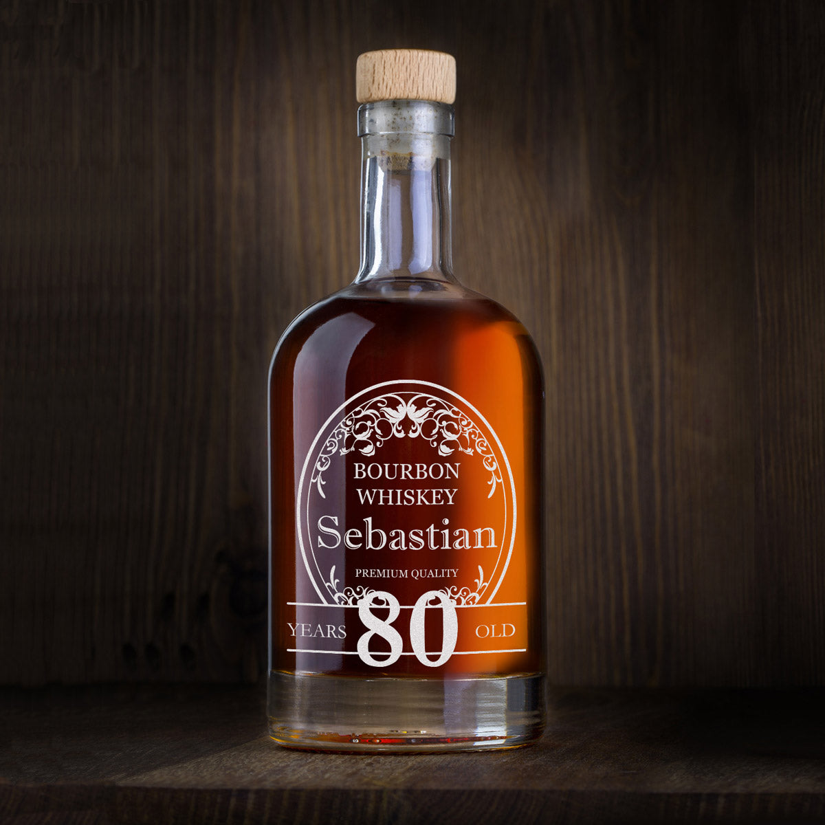 Personalisierte Whisky Flasche 700 ml aus Glas mit Gravur - für Scotch, Bourbon & Rum