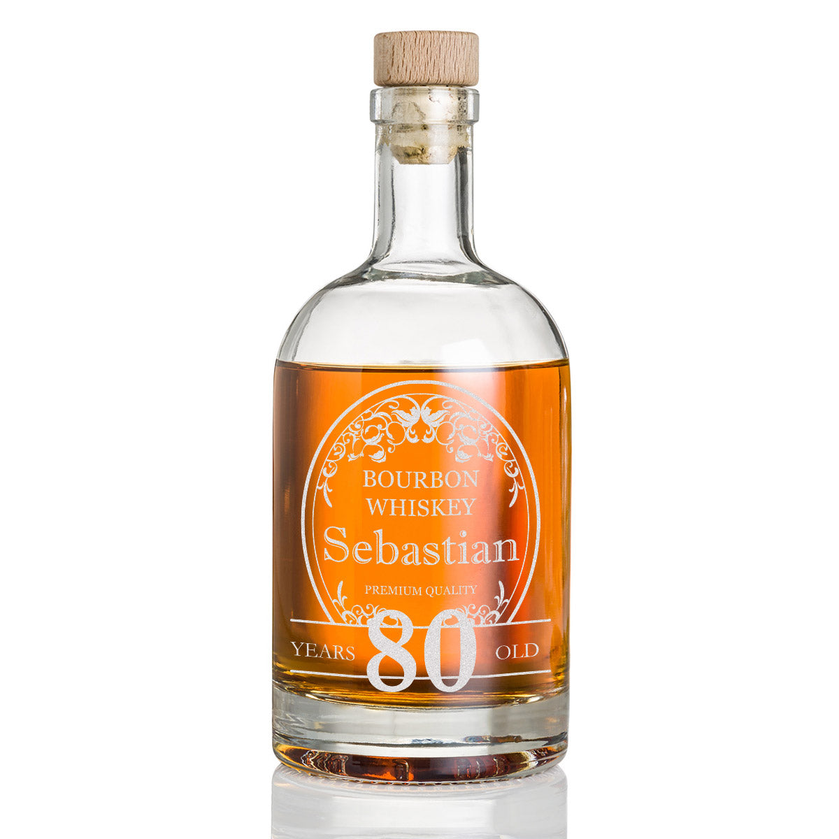 Personalisierte Whisky Flasche 700 ml aus Glas mit Gravur - für Scotch, Bourbon & Rum