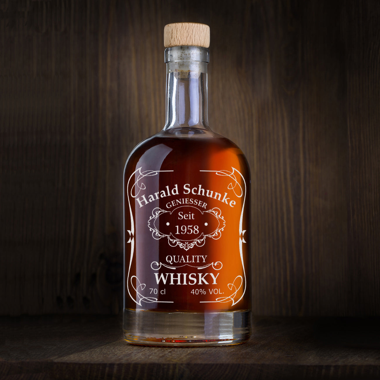 Dekanter Karaffe 700 ml für Whisky mit Gravur - Motiv "Quality Whisky"