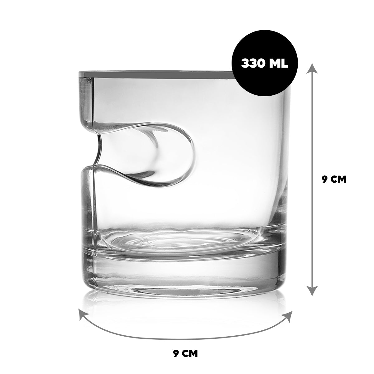 Whiskyglas 330 ml mit Zigarrenhalter für Genießer