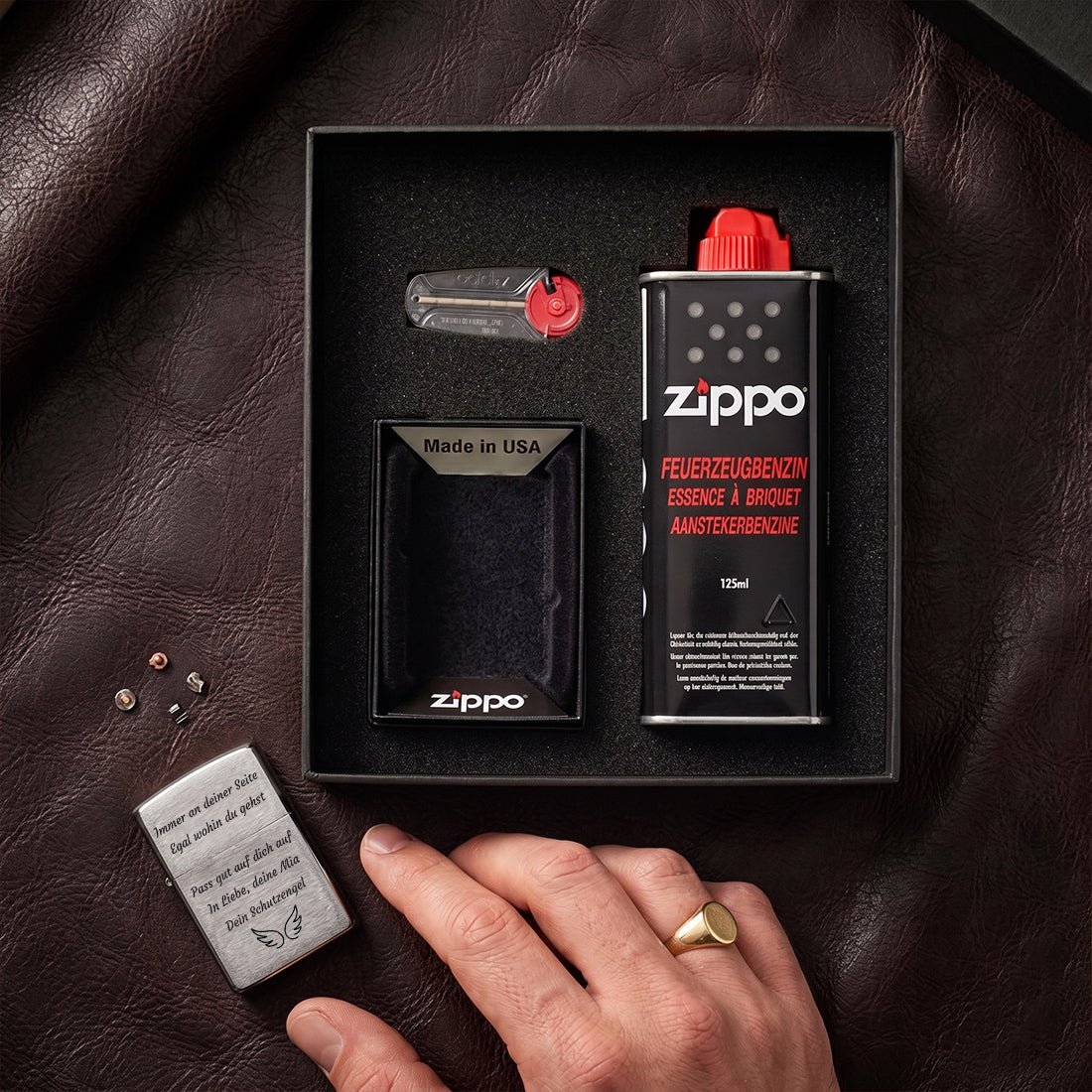 Personalisiertes Zippo Feuerzeug mit Wunschgravur als Geschenk für Männer