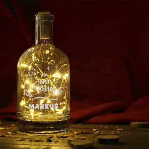 LED Leuchtflasche mit personalisierter Gravur