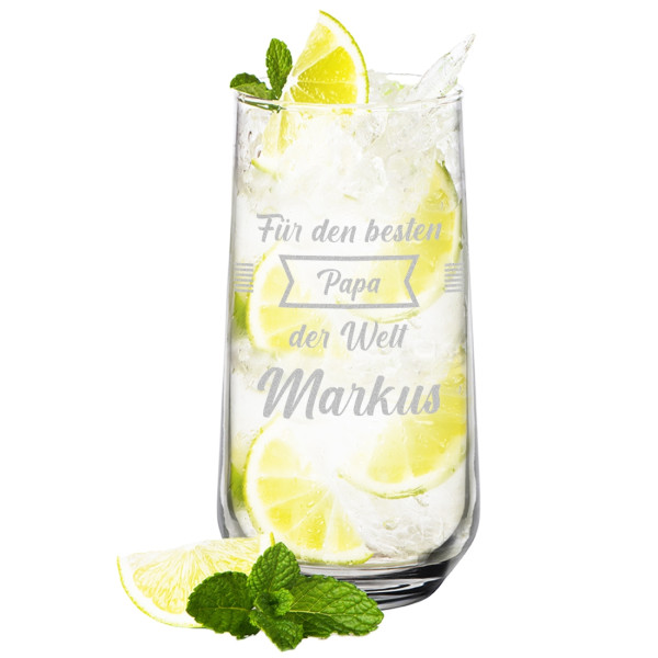 Longdrinkglas 470 ml für Papa mit Gravur - ideal als Geschenk