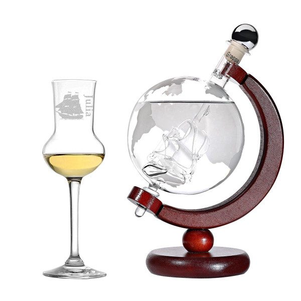 Dekanter als Globus ideal für Whisky