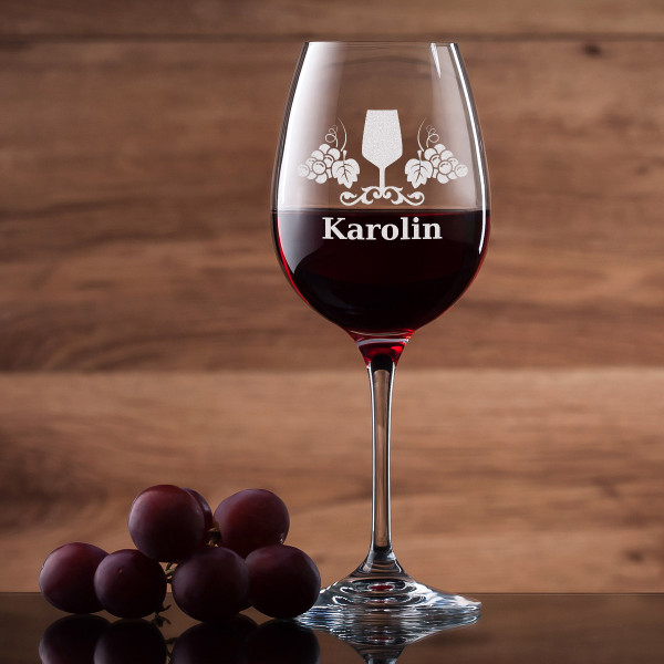 Edles Weinglas mit personalisiertes Wunschmotiv