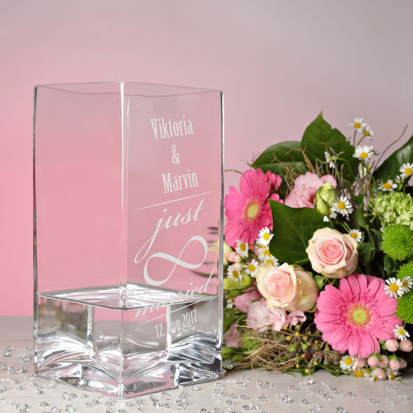 Blumenvase Vase mit personalisierter Gravur