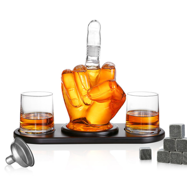 6-TLG Whisky Dekanter-Set für echte Genießer - perfekt zum Geburtstag